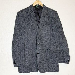 ERNESTO BELLINI Smiths Gray Herringbone 100% Pure Wool sports blazer jacket